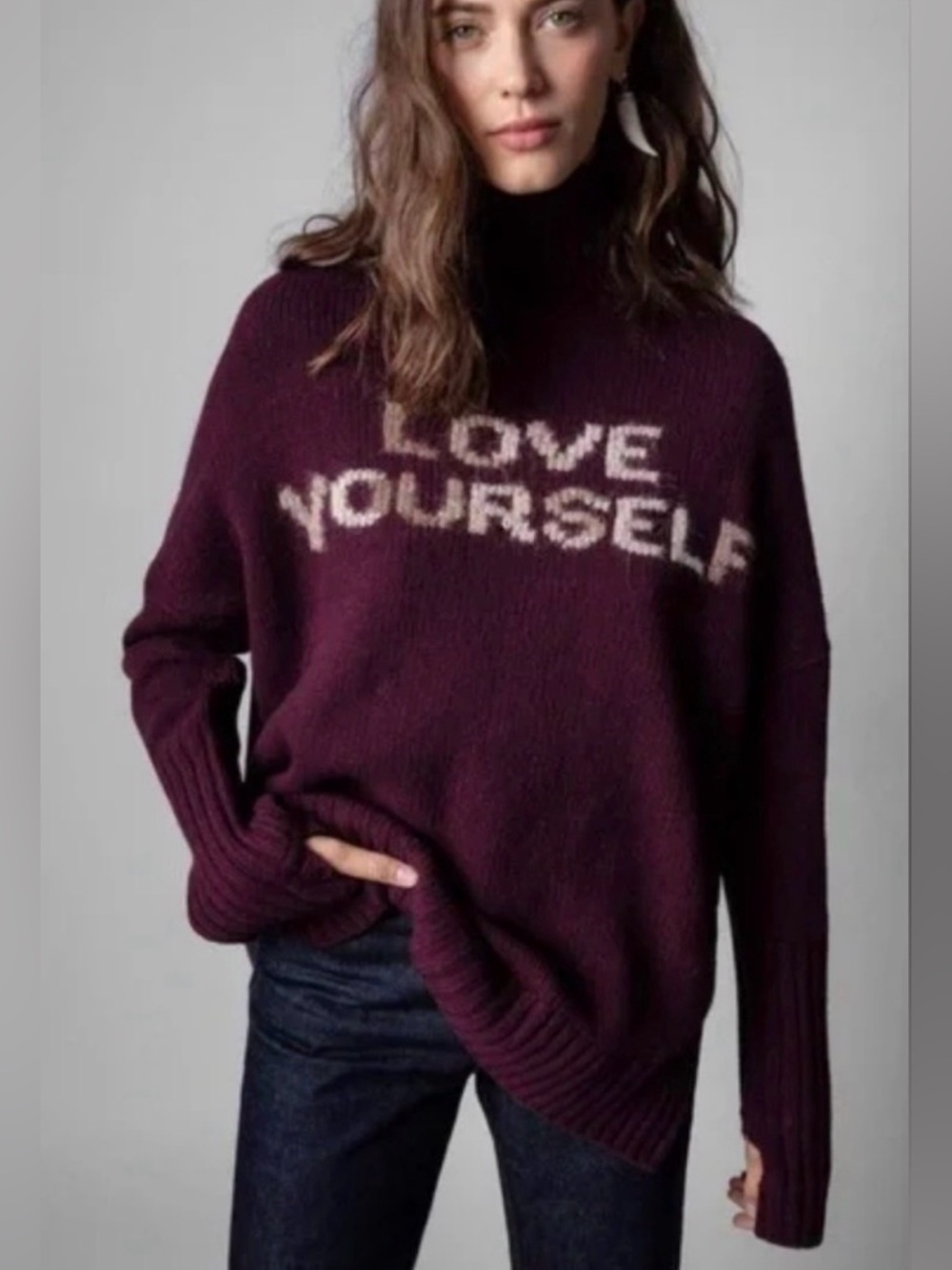 ZADIG & VOLTAIRE Women’s Alma Love Yourself Merino Wool Sweater XS